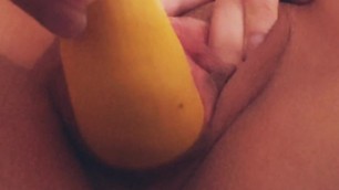 Horny MILF Fucks Vegetable