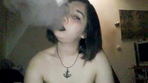 Girl Smoking Hookah and Giving Handjob Part2