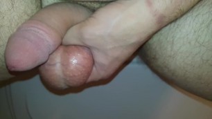 Hanging Balls with Semi Hard Cock