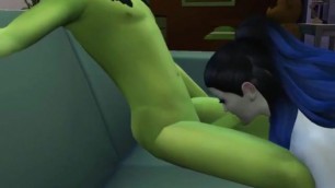 Alien Sims Couch Sex