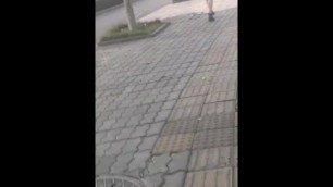 Nylon Pantyhose Legs Feet Shows on Street from a Mature Woman in NINGBO