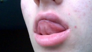 Licks his Tongue