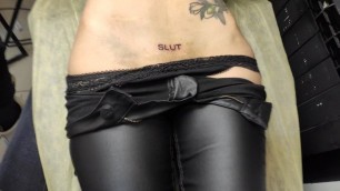 I get a "slut" Tattoo on my Pussy