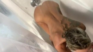 Shower Dildo and Fuck Sesh Cum in Mouth: Amateur Mandy FoXXX