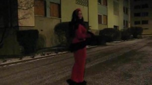 French crossdresser walk outdoor for and with Mistress ! 2