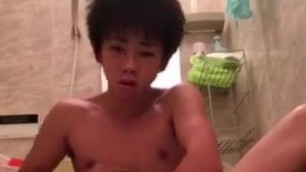Very Cute Asian Twink Rides To and Cum