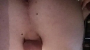Anal sex with butt plug beads and dildo. false nails