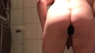 Deepthroating a dildo and buttplug pops out