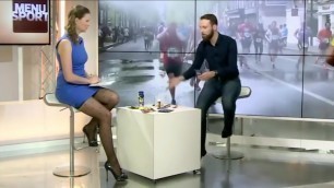 France Pierron in heels and pantyhose