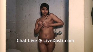indian hottie taking shower playing with her big boobs