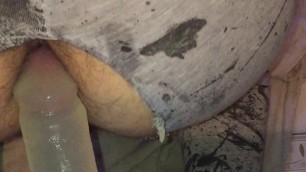 Gay boy anal huge dildo gaping my hole and farting