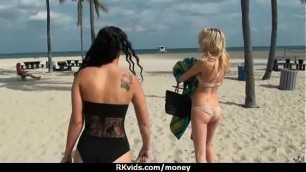 Sexy exhibitionist GFs are paid cash for some public fucking 23