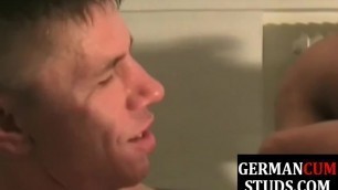 Cocksucking german jock barebacked during orgy