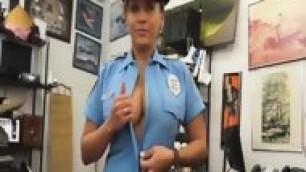 Ms. Police Officer And The Pawnman S Own Pistol In Her Pussy